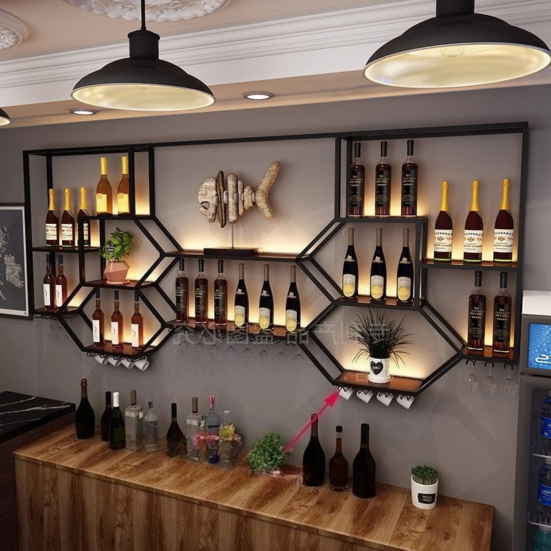 Metal Shelves Wine Cabinet Liv - Home Bar Shelf ulasan dan harga