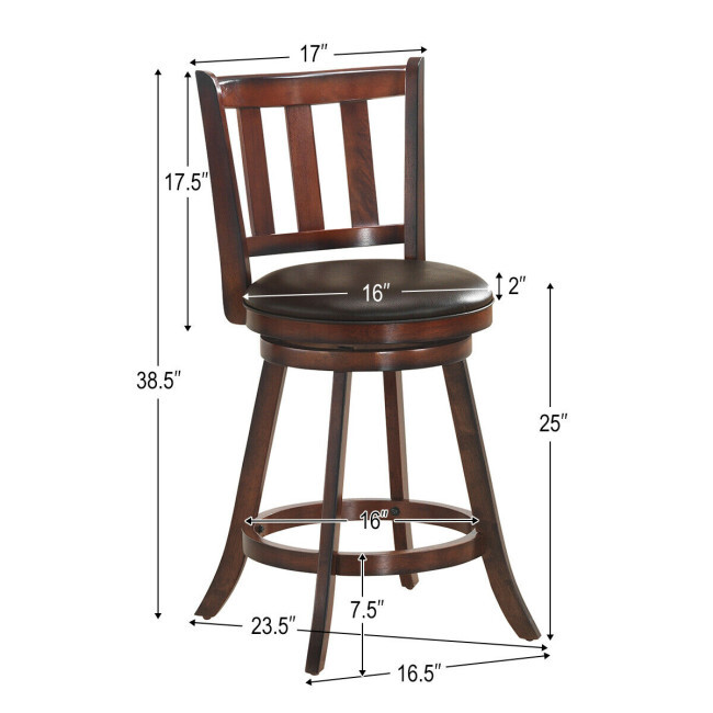 Set 2 Swivel Bar Stools Leathe - Home Bar And Counter ulasan dan harga