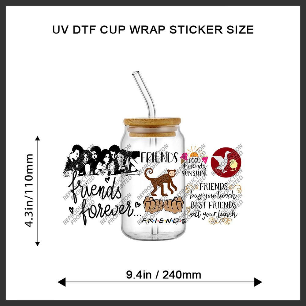 Retro Friend Themed UV DTF 16o - Old Fashioned Glass ulasan dan harga