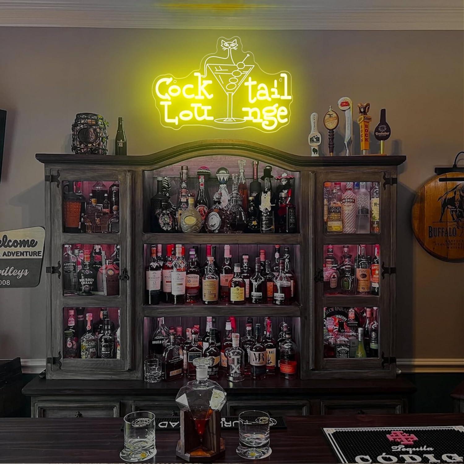 Cocktail Lounge Neon Sign Dimm - Home Bar Signs ulasan dan harga
